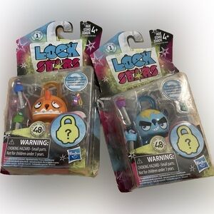 Lock Stars Series 1 Lot of 2 orange blue Hasbro stocking stuffers toys